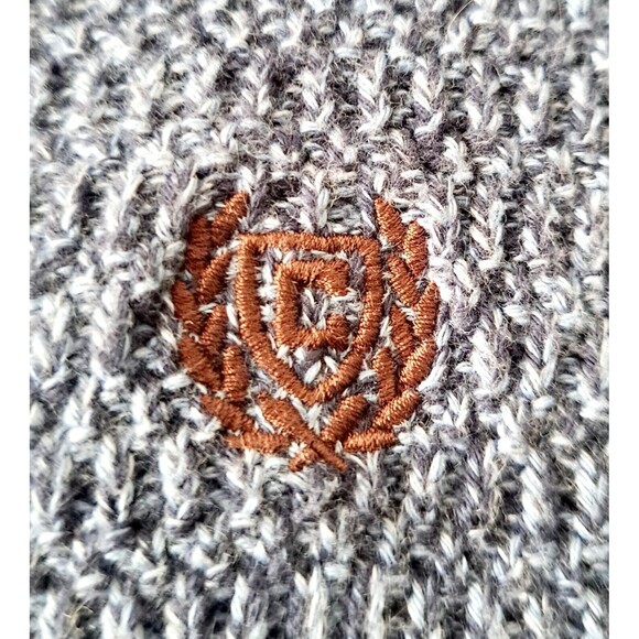 Chaps 3 Button Pullover Sweater Mens XL Brown Elbow Patches Preppy Office Casual - Picture 9 of 14